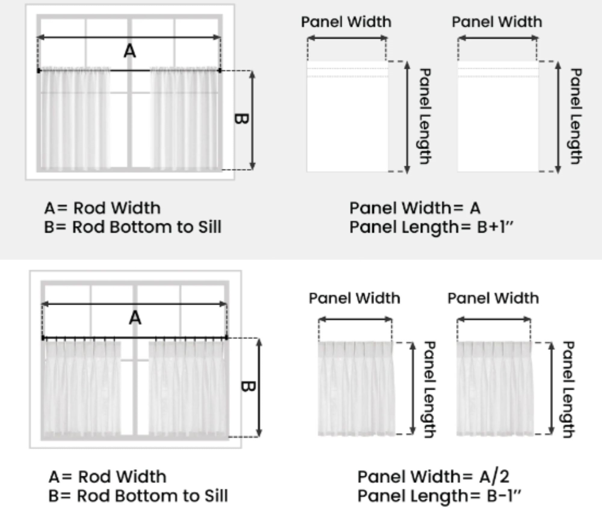 cafe curtains measurement