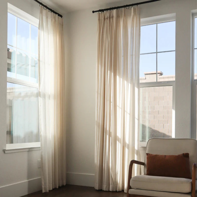 Neutral, sandra linen look semi sheer